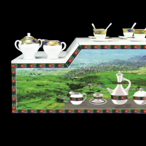 Large coffee table (gas) - Modern Habesha Rekebot Coffee Table Set - Large Table with Gas Stove Cabinet - Image 6