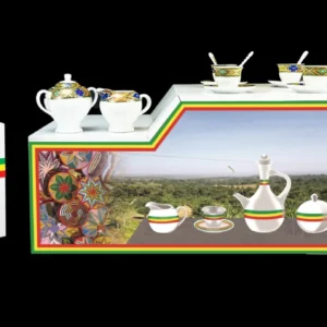 Large coffee table (gas) - Modern Habesha Rekebot Coffee Table Set - Large Table with Gas Stove Cabinet - Image 8