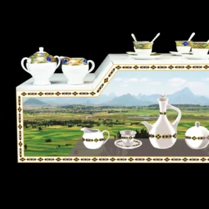 Large coffee table (gas) - Modern Habesha Rekebot Coffee Table Set - Large Table with Gas Stove Cabinet - Image 9