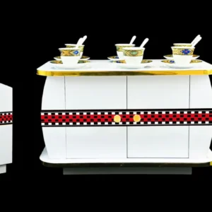Small coffee table (gas) - Modern Habesha Rekebot Coffee Table Set - Small Table with Gas Stove Cabinet - div. Designs - Image 3