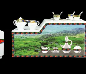 Large coffee table (electric Stove) -Modern Habesha Rekebot Coffee Table Set - Large Table with Single Electric Stove Cabinet - Image 7