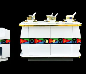 Small coffee table (gas) - Modern Habesha Rekebot Coffee Table Set - Small Table with Gas Stove Cabinet - div. Designs - Image 6
