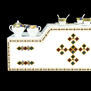 Large coffee table (electric Stove) -Modern Habesha Rekebot Coffee Table Set - Large Table with Single Electric Stove Cabinet - Image 4
