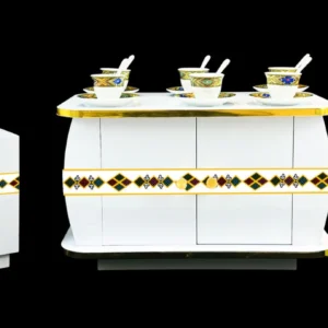 Small coffee table (gas) - Modern Habesha Rekebot Coffee Table Set - Small Table with Gas Stove Cabinet - div. Designs - Image 8