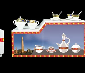 Large coffee table (electric Stove) -Modern Habesha Rekebot Coffee Table Set - Large Table with Single Electric Stove Cabinet - Image 6