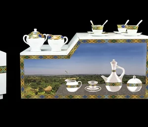 Large coffee table (electric Stove) -Modern Habesha Rekebot Coffee Table Set - Large Table with Single Electric Stove Cabinet - Image 5