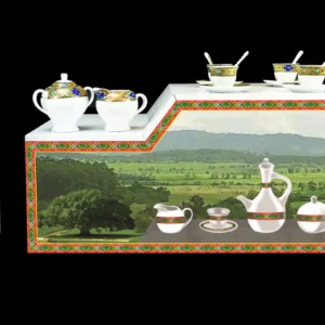 Large coffee table (gas) - Modern Habesha Rekebot Coffee Table Set - Large Table with Gas Stove Cabinet