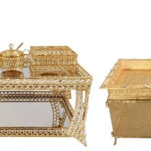 Modern Design Luxury Coffee Table Set with Iron, Glass & Crystal (FT801SET)