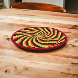 Ethiopian/Eritrea handwoven basket Round wall basket, African Art, Décor Baskets - Image 2