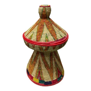 Hand Made Mesobwerk Basket (small) - Ethiopian Eritrean Exquisite Hand Woven Decorative & Serving Basket with best design - Image 1