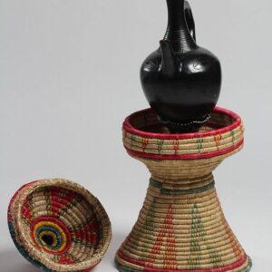 Hand Made Mesobwerk Basket (small) - Ethiopian Eritrean Exquisite Hand Woven Decorative & Serving Basket with best design - Image 2