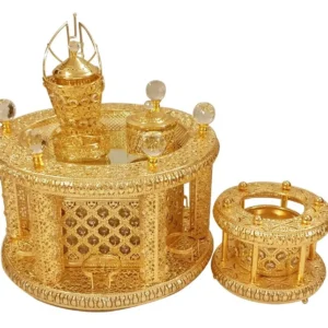 Modern Design Luxury Coffee Table Set with Iron, Glass & Crystal  Rekebot (FT841694) - Image 3