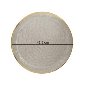 Melamin Teller trans.41,5cm  Melamin plate Goldrand /12 - Image 1