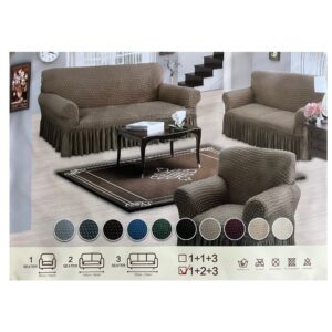 Sofa Couchebezug 1-2-3  hell-beige KAT-9 /10 - Image 2