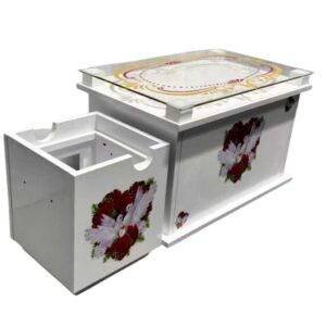 Rekebot Glasplatte mit Herz mit Taube R3 white + stove 3-3 white /1 - Image 1